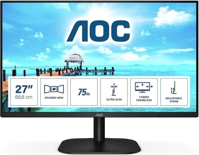 Monitor AOC 27B2H  27 Full HD, W-LED IPS, 75Hz, Flicker free