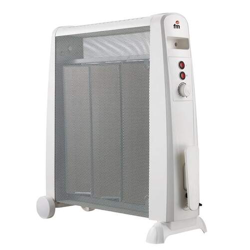 Radiador de mica FM RM-15 - 1500/1000/500W, Antivuelco, 3 Potencias, Radiación/Convección