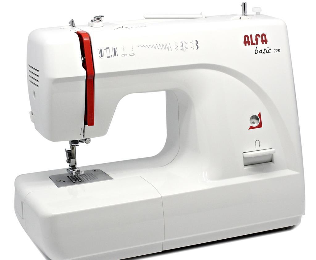 Máquina Coser Alfa Basic 720 - 9 Diseños Puntada, 6 Filas