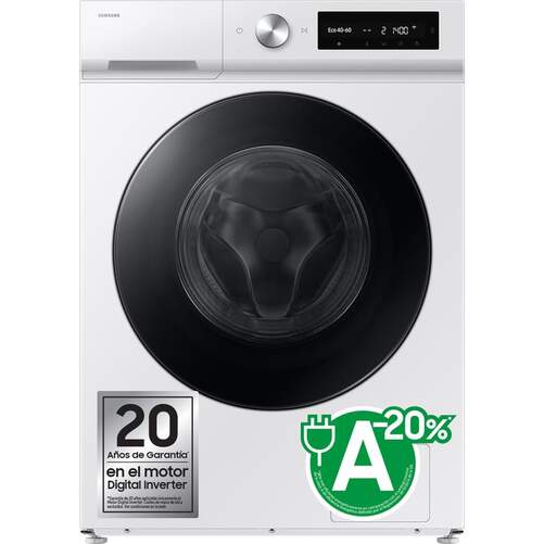 Lavadora Samsung WW11DB7B34GWU3 - 11 kg, AI EcoBubble, Función WiFi con SmartThings, Blanco