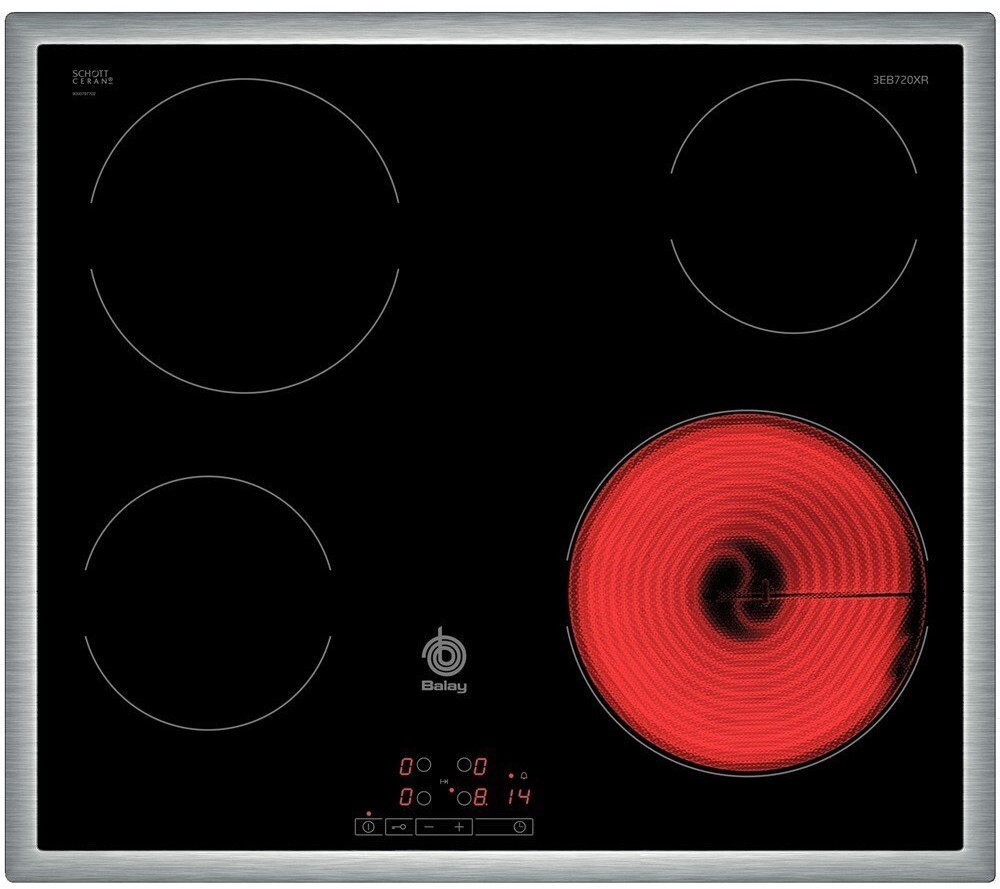 Placa Vitrocerámica Balay 3EB720XR - 4 Zonas, 17 Niveles de cocción
