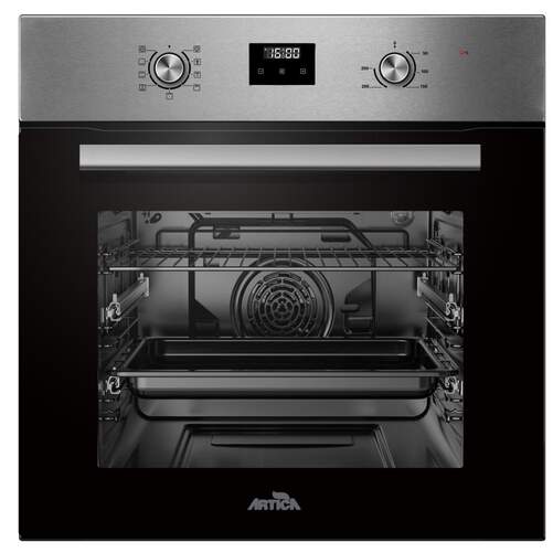 Horno Multifunción Artica AHB7008X - 70 litros, 3000 W, Guía telescópica, Negro e Inox