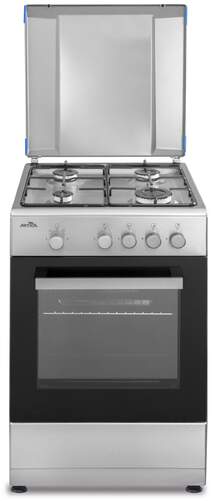 Cocina gas Butano Artica AKF5055X - 4 Fuegos, 50x56cm, Termopar Seguridad, Doble Vidrio, Inox