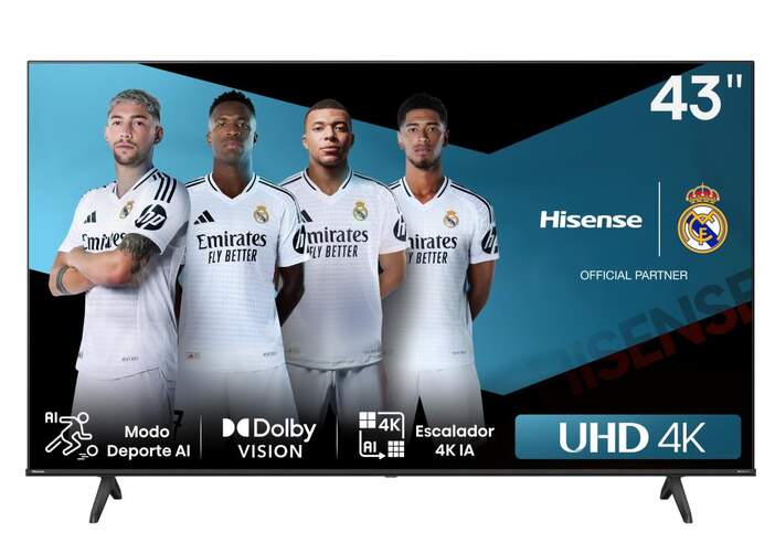 TV Hisense 43" DLED 43A6N - 4K Ultra HD, Smart TV VIDAA, DTS Virtual:X, 14 W, HDR10+