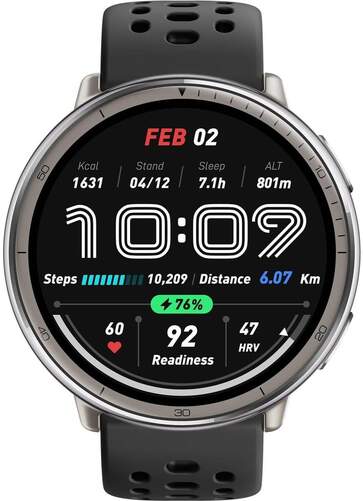 Smartwatch Amazfit Active 2 Round Black Sport Sili - 1,32", Autonomía 10 días, Negro