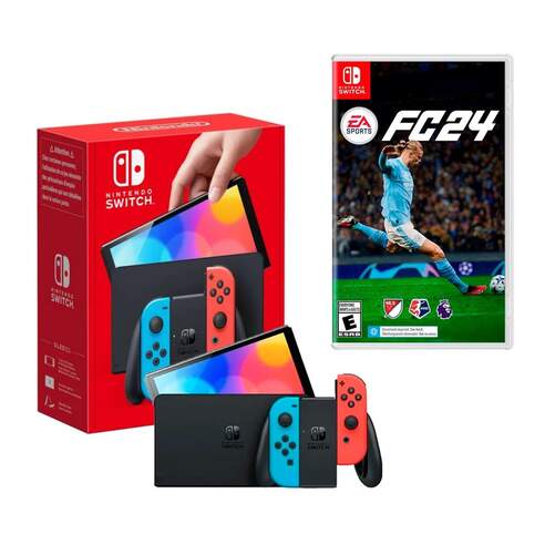 Consola Nintendo Switch OLED Azul/Rojo + FC24