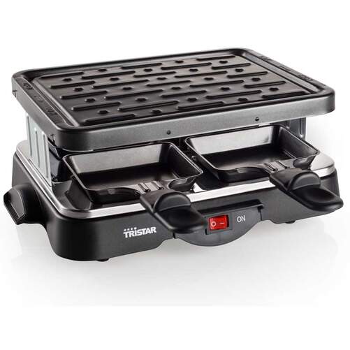 Raclette Tristar RA2949 - 4 sartenes, 500 W, Negro