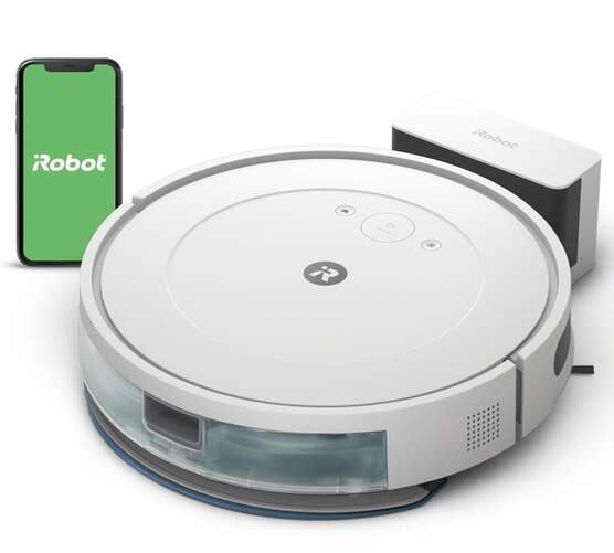 Aspirador Robot Roomba Y011240 - Aspira y friega, Wifi, Blanco