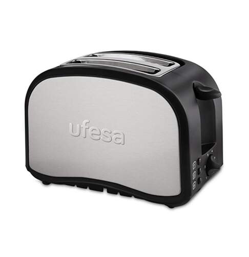 Tostadora Ufesa TT7985 - 2 ranuras cortas, 800 W, Inox