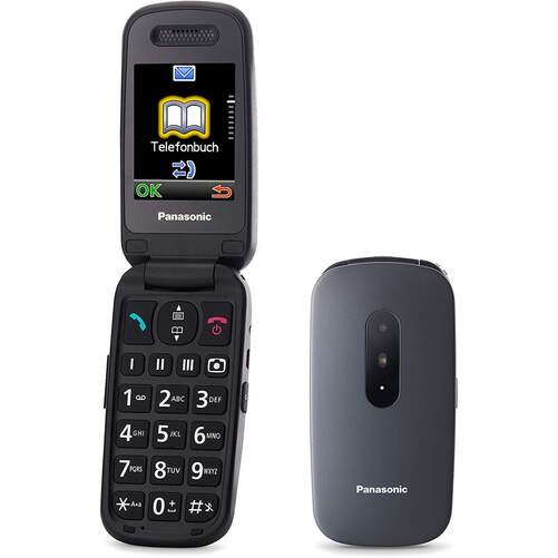 Teléfono Movil Panasonic KXTU446EXB Gris - 2,4", Despertador, calendario, recordatorio eventos