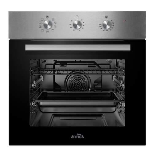 Horno Multifunción Artica AHB7004X - Clase A, 70 L, 3000 W, Guía Telescópica, Negro, Inox