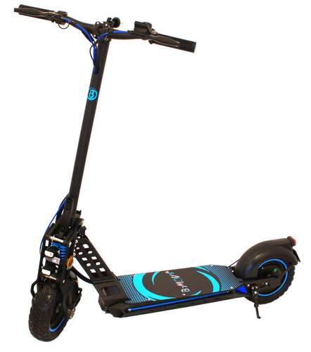 Patin eléctrico B-MOV Zahara Blue - 500 W, 10", homologado por la DGT, negro y azul