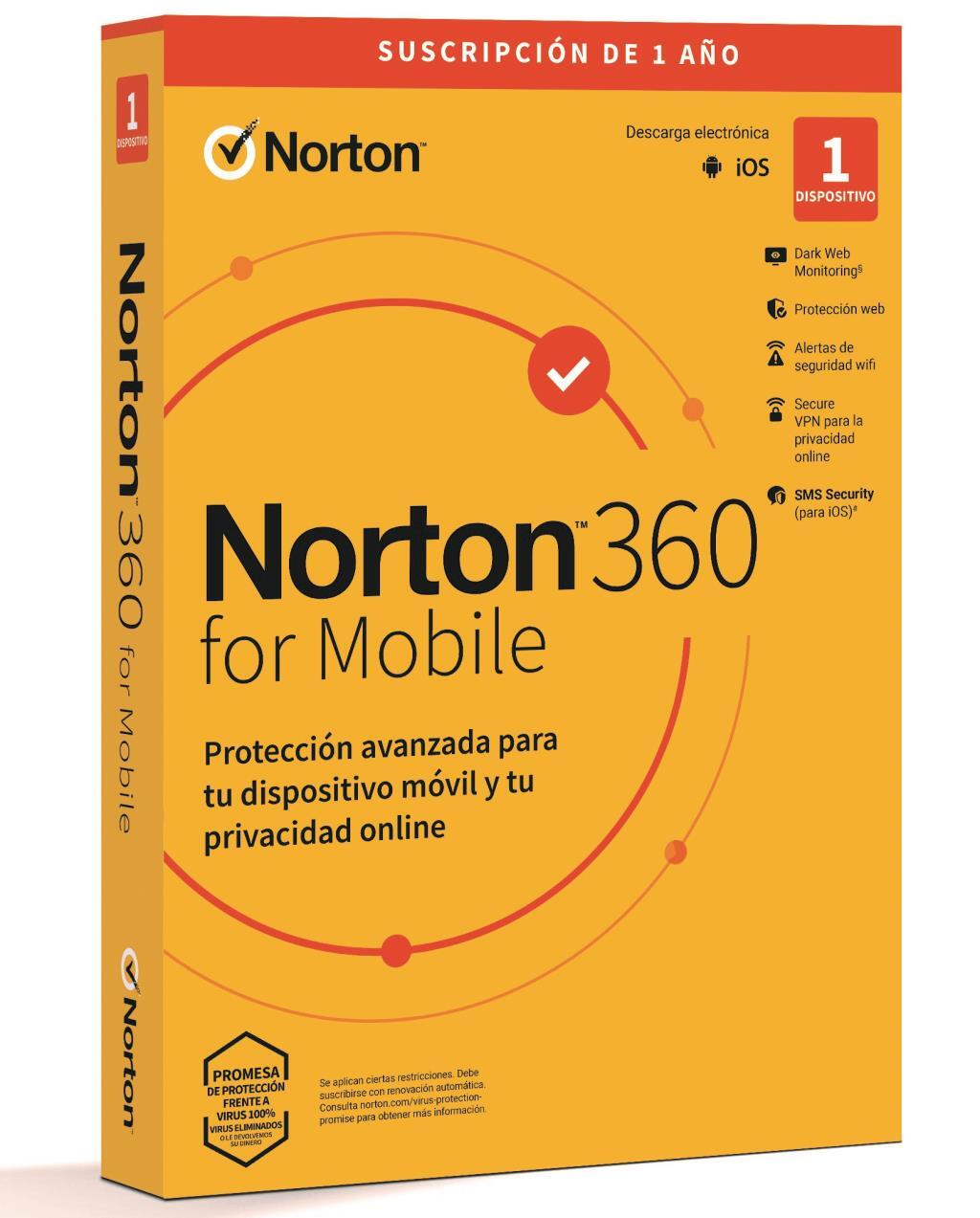 Antivirus Norton 360 Mobile 1 Dispositivo 1 Año Android Ios