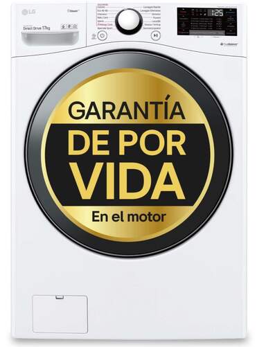 Lavadora LG F1P1CY2W - 17 kg, Clase E, TurboWash, Vapor TrueSteam, 14 Programas, Inverter, WiFi