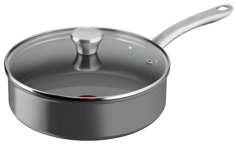 Sartén Guisera Tefal Renew+ - 24 cm, Tapa, Cerámica, Gris