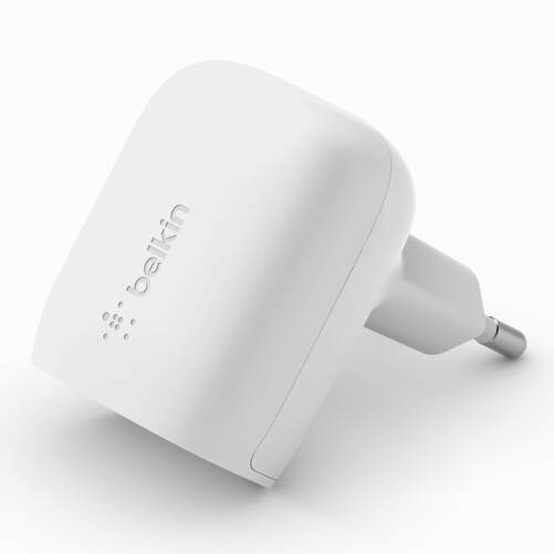 Cargador Belkin USB C - USB C 3.1, Carga Rápida, 20 W, Blanco