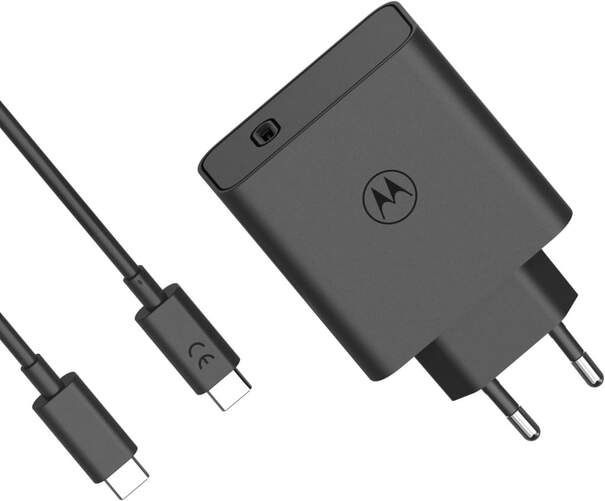 Cargador Motorola 1xUSB C de 125 W - Incluye Cable USB-C de 1 metro, Negro