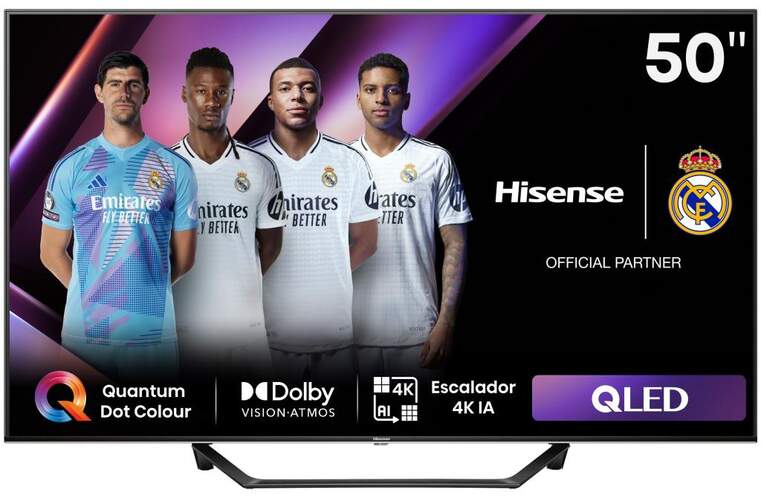 TV 50" QLED Hisense 50A7NQ - 4K Ultra HD, Smart TV VIDAA, HDR10+, 16 W