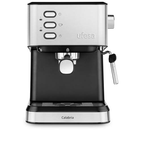 Cafetera Espresso Ufesa Calabria - 20 bar, 1,5 litros, 1050 W, Negro e Inox