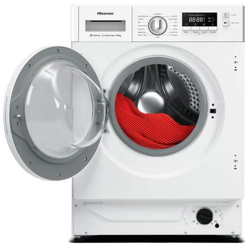 Lavadora secadora Hisense WD3M841BWIES - Lava 8 kg, Seca 6 kg, Motor inverter, Integrable, Blanco