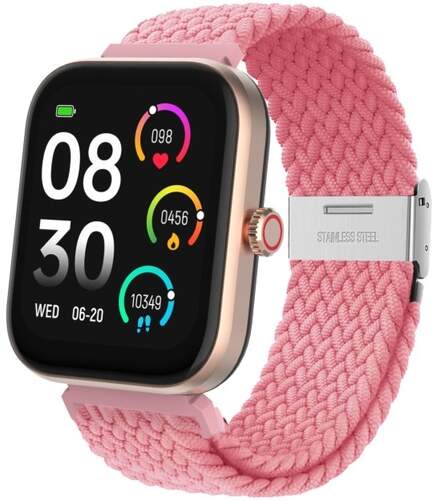 Smartwatch DCU Los Angeles Dorado - Incluye 2 correas, Rosa y Beige