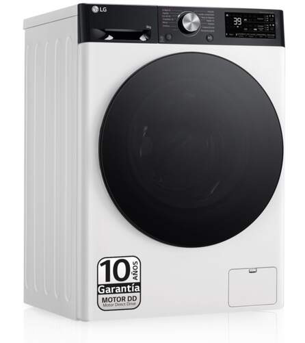 Lavadora LG F4WR7509AGH - 9 kg, 1400 rpm, Clase A-10%, Autodosificación, Vapor, Wi-Fi, Blanca