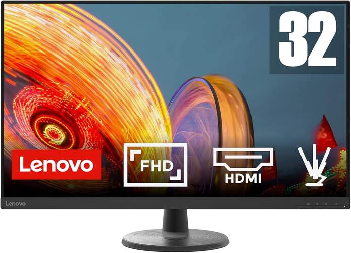 Monitor Lenovo 31,5" D32U-40 - 4K Ultra HD, 2 entradas HDMI, DisplayPort, 4 ms, 60 Hz