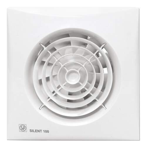 Extractor de baño SP SILENT100CZ - 26 dB, clase II de aislamiento, Blanco