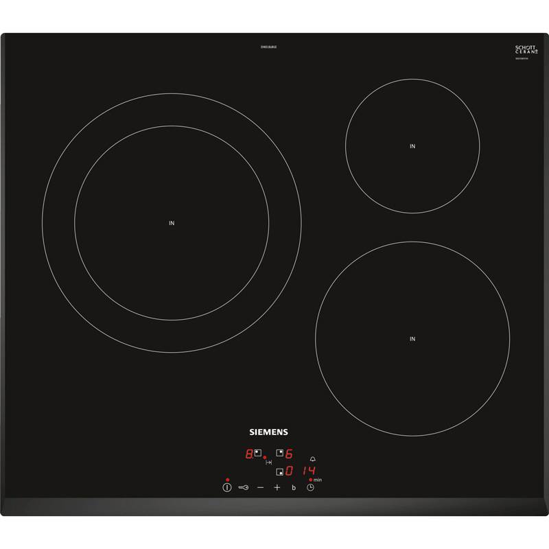 Placa Inducción Siemens EH651BJB1E - 3 Zonas (Zona 28cm), 17 Potencias