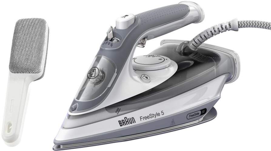 Plancha Braun SI 5078 GY TexStyle 5 + Cepillo - 2800W, Vapor 50-210gr/min, Suela EloxalPlus