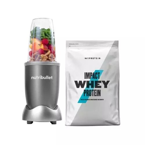 Batidora de Vaso Nutribullet NB606DG + Regal My Protein - 0&#39;7 L, 600 W, Desmontable, Inox