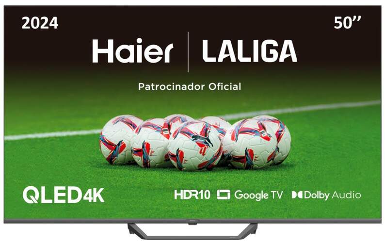 TV Haier 50" QLED H50S80EUX - 4K Ultra HD, Google TV, Bluetooth 5,1, Dolby Audio, HDR10