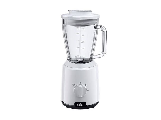 Batidora de vaso Braun JB1050WH - 1&#39;25 L, 1600 W, 2 velocidades, Blanca