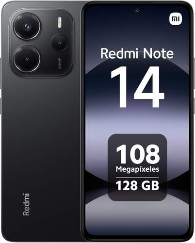 Xiaomi Redmi Note 14 8/256 GB Negro -  6,67", 108 MP, MediaTek Helio G99-Ultra, 5500 mAh