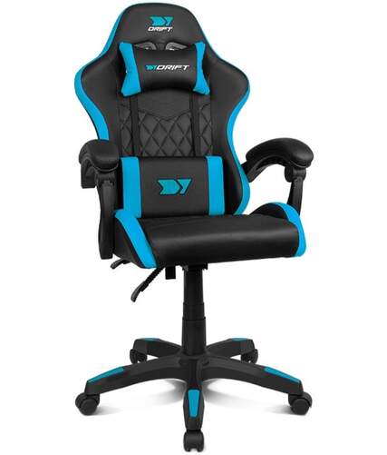 Silla Gaming Drift DR35 - Almohada Lumbar, Negro, Azul