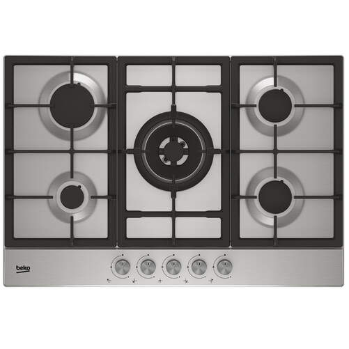 Encimera de gas Beko HIAW75225SL - 5 fuegos, 75 cm, 5000 W