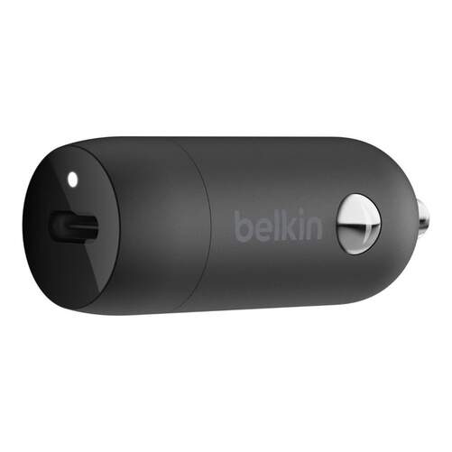 Cargador Belkin para Coche CCA004BTBK - Entrada USB C de 30 W, carga rápida, Negro