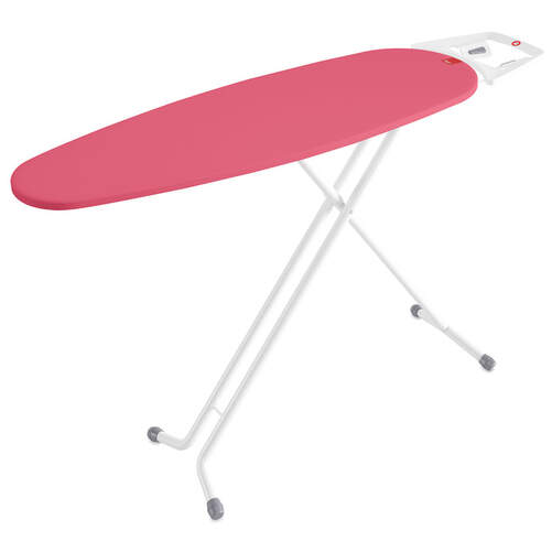 Tabla de planchar Rayen 6136 basic - 112 x 35 cm, rojo y blanco mate, diámetro de patas de 22 cm