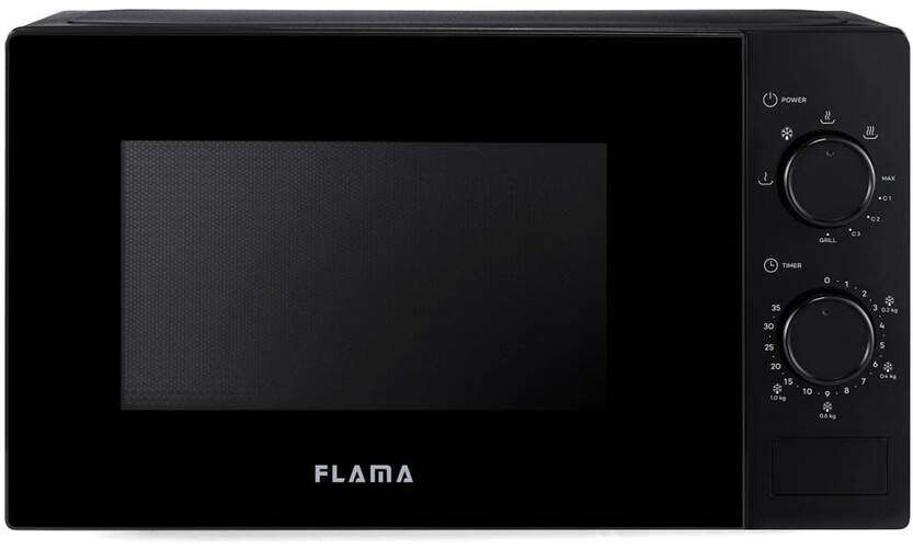 Microondas Flama 1889FL - 20 litros, Grill, 700 W, Negro