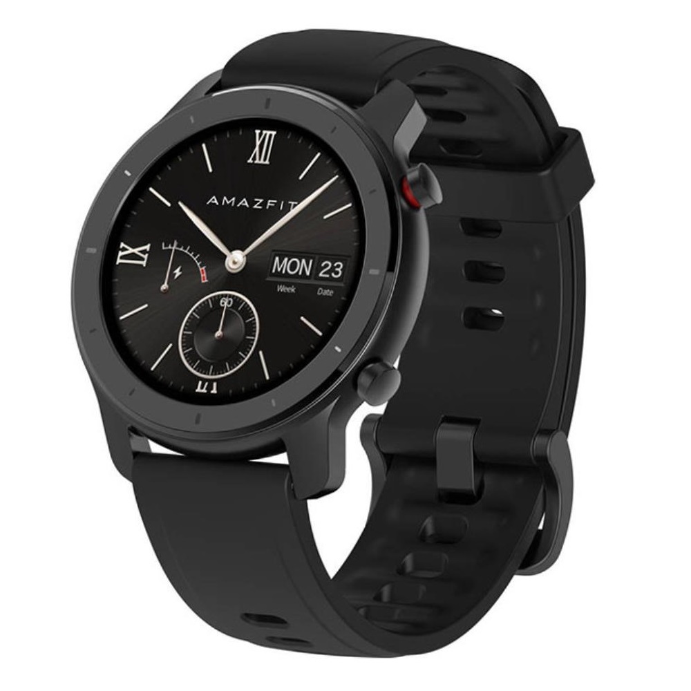 Amazfit GTR 42 mm Negro - 1.2" AMOLED, Frec. Cardíaca, BioTrack, GPS+Glonass, 5ATM, 12 Modos Dep.