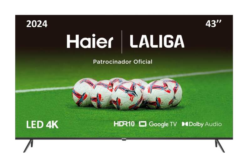 TV Haier 43" H43K800UX - 4K Ultra HD, Google TV, Bluetooth, Dolby Audio, 20 W