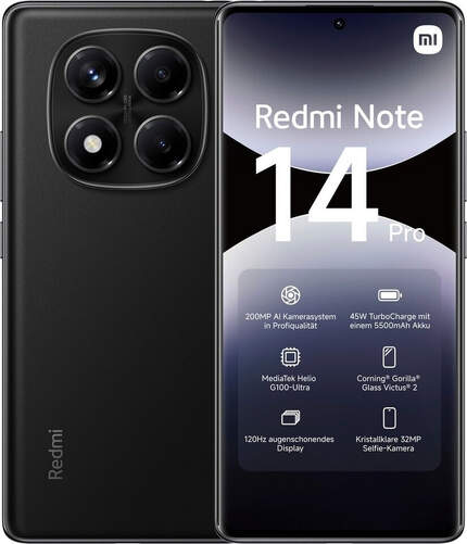 Redmi Note 14 Pro 8/256 G 6&#39;67" - Xiaomi HyperOS, 2400 x 1080, AMOLED, Negro