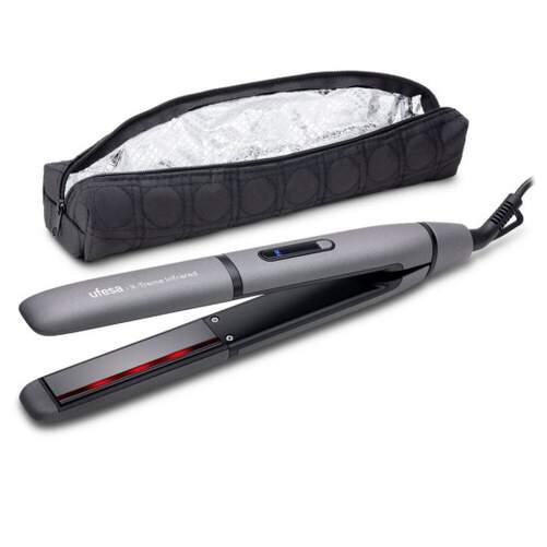 Plancha de pelo Ufesa X-Treme Infrared - Hasta 230º, Revestimiento cerámico con aceite de argán,Gris