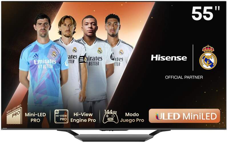 TV 55" Mini LED Hisense 55U7NQ - 4K Ultra HD, Smart TV VIDAA, HDR10+, 144 Hz