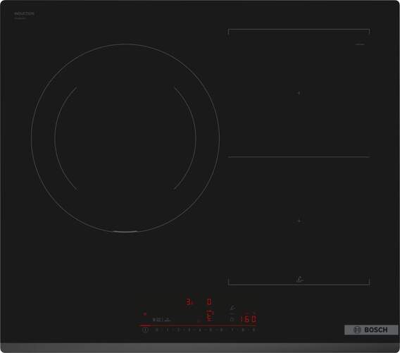 Placa Inducción Bosch PVJ631HC1E - 60 cm, 3 Zonas, 17 Potencias, 7400 W