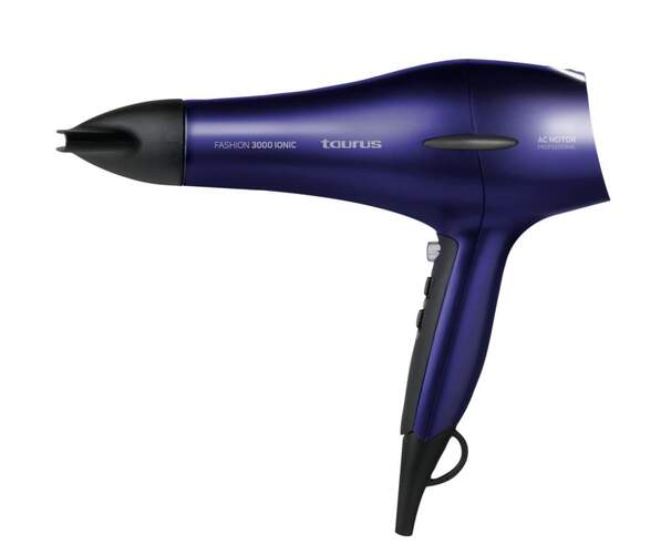 Secador Taurus Fashion 3000 Ionic - 2200W, Iónico, 3 Temperaturas, 2 Potencias, Púrpura