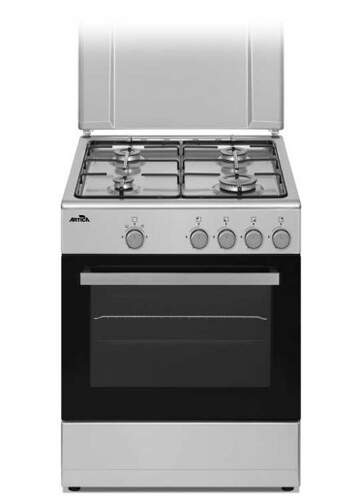 Cocina de gas butano Artica AKF6060W - 60x60cm, 4 Fuegos, Doble Vidrio, FFD (termopar), Inox