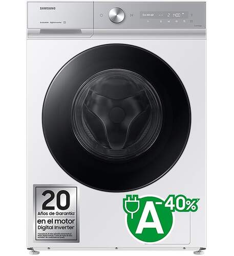 Lavadora Samsung WW11DB8B95GHU3 - 11 kg, 1400rpm, Clase A-40%, EcoBubble, Blanca