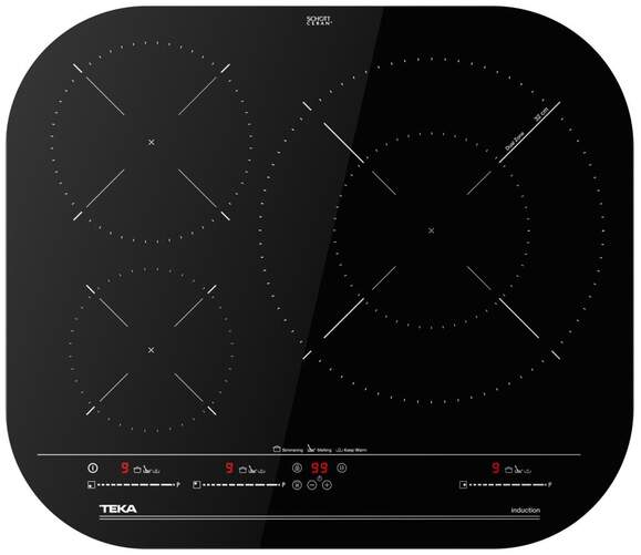 Placa de inducción Teka IKC63320MSP - 3 zonas, 7200 W, Inox, Cerámico