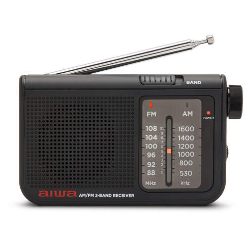 Radio Portátil AIWA RS55BK Negro - Radio AM y FM, Altavoz, Pilas AA